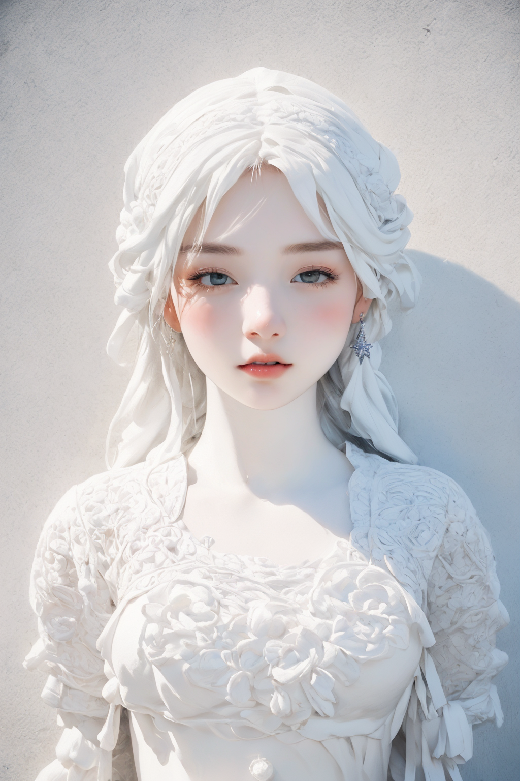 01283-3676451232-snowman,_lora_snowman_0.8_,_by Steve Henderson,1girl,perfect face,full figure,(white, Minimalism but extremely beautiful_1.4),(i.png